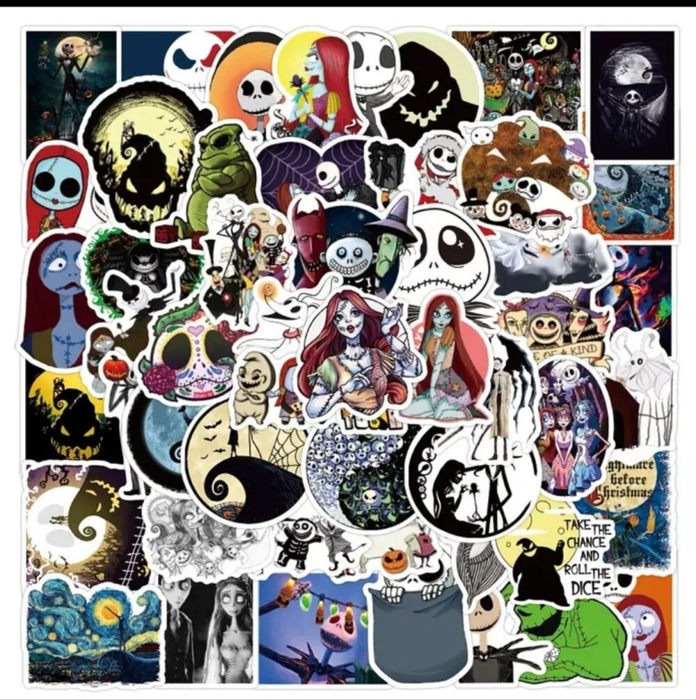 50 PC Jack Sally the nightmare before Christmas stickers decal decorations diy